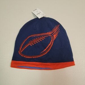 Kids Blue and Red Football Graphic Beanie